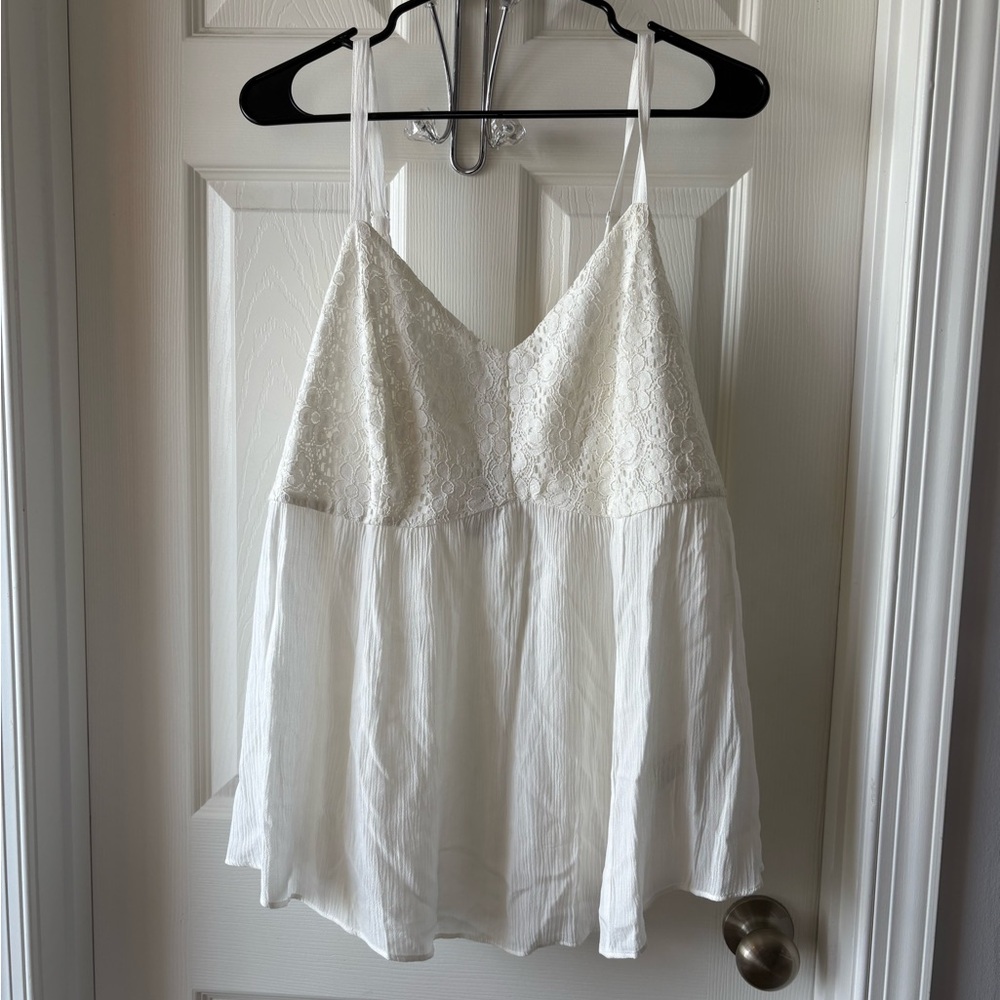 Torrid White Lace Gauze Camisole Size 1 NWT